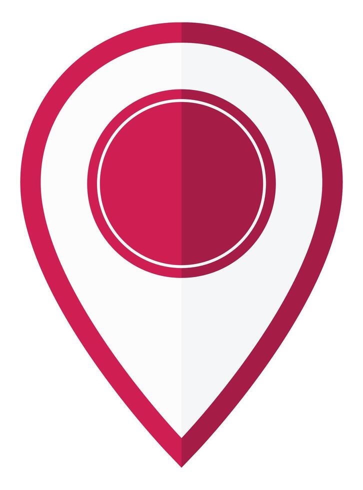 Red pin point flat icon isolated on white background. vector