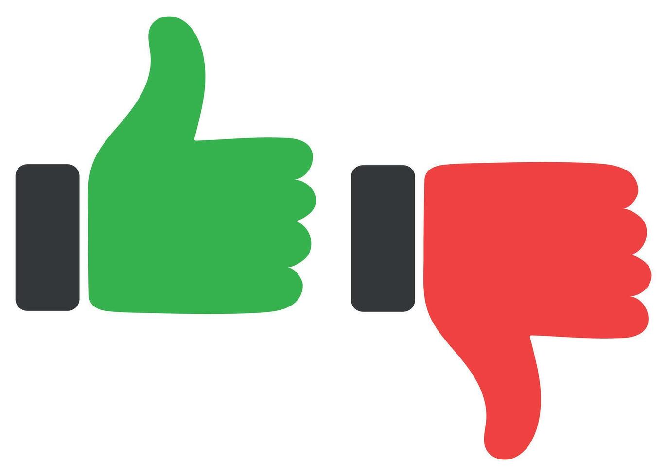 Like or dislike flat icon isolated on white background. vector