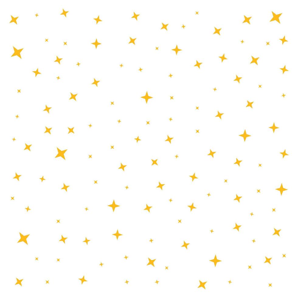 Yellow stars confetti background illustration isolated on white background. vector