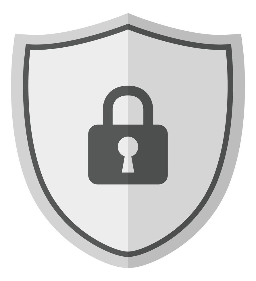 Security shield flat icon isolated on white background. vector