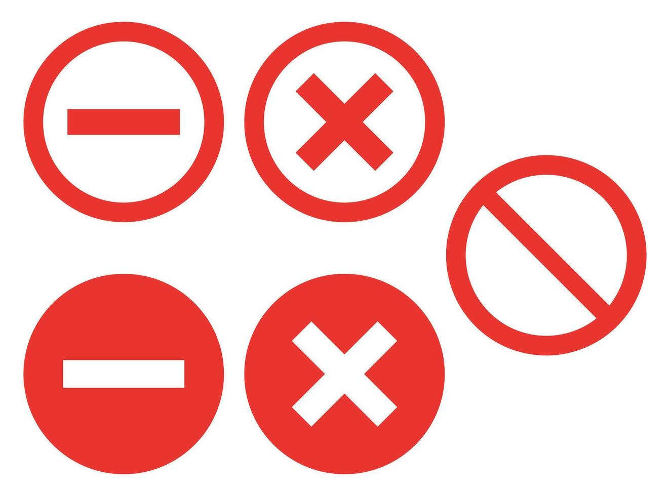No icon set isolated on white background. vector
