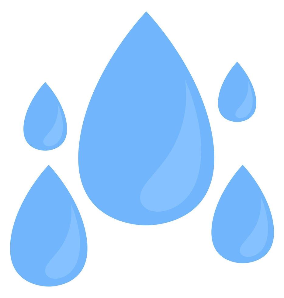 blue water drop icon set isolated on white background. vector