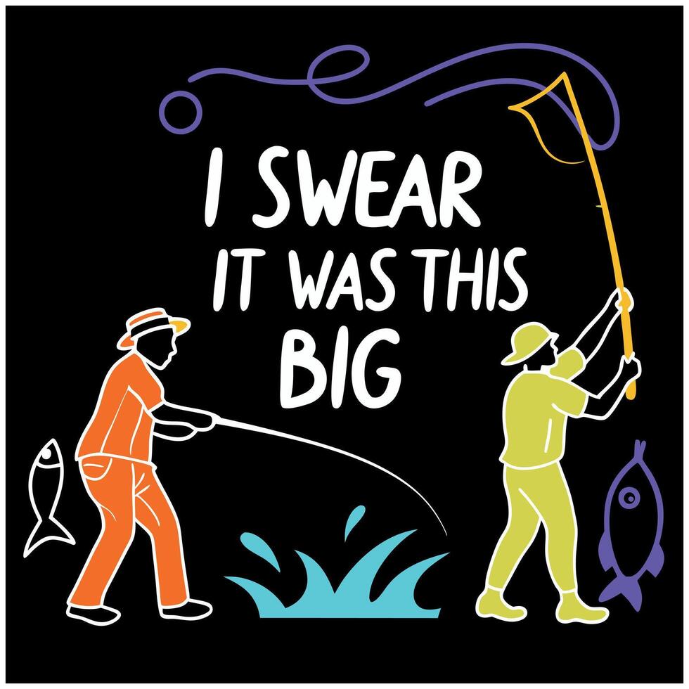 Humorous Pointing Hands 'Big Catch' Graphic Tee vector