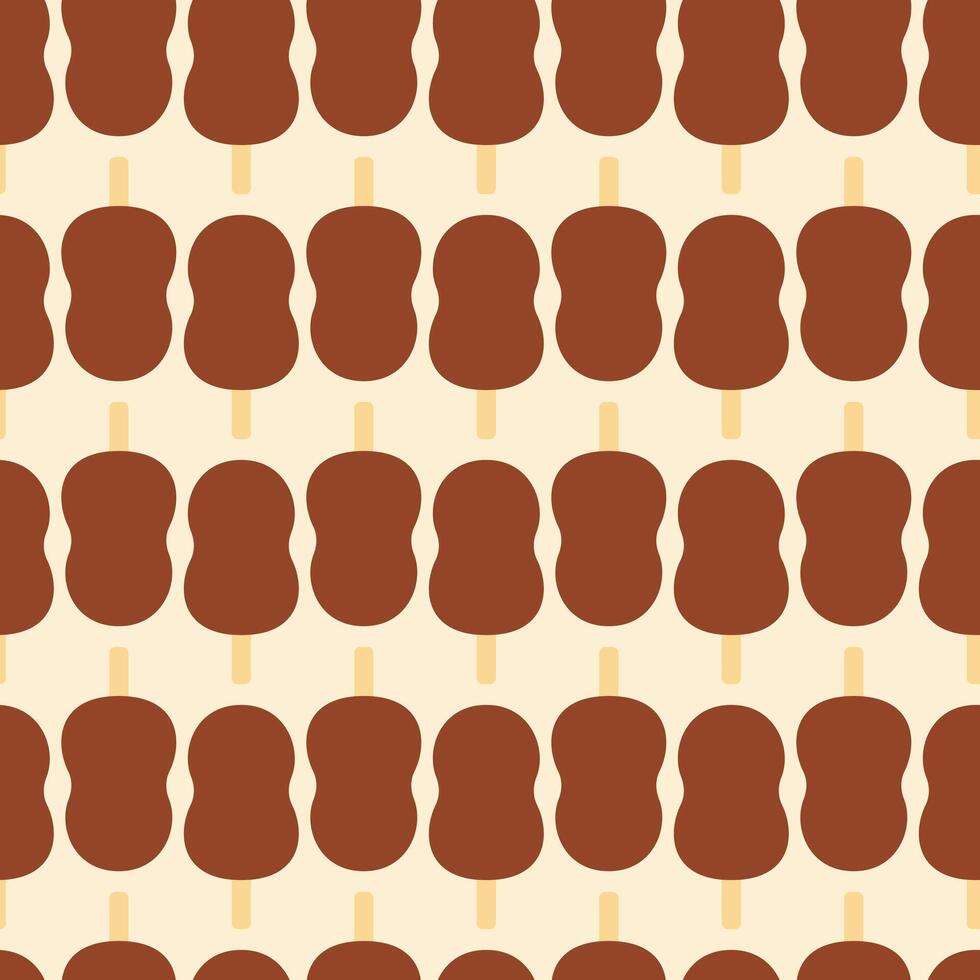 Unique Shape Chocolate Ice Cream Bar Seamless pattern. International Ice Cream Day Background idea. Isolated illustration Wallpaper Wrapping Thematic cards, branding background or web promo tag vector