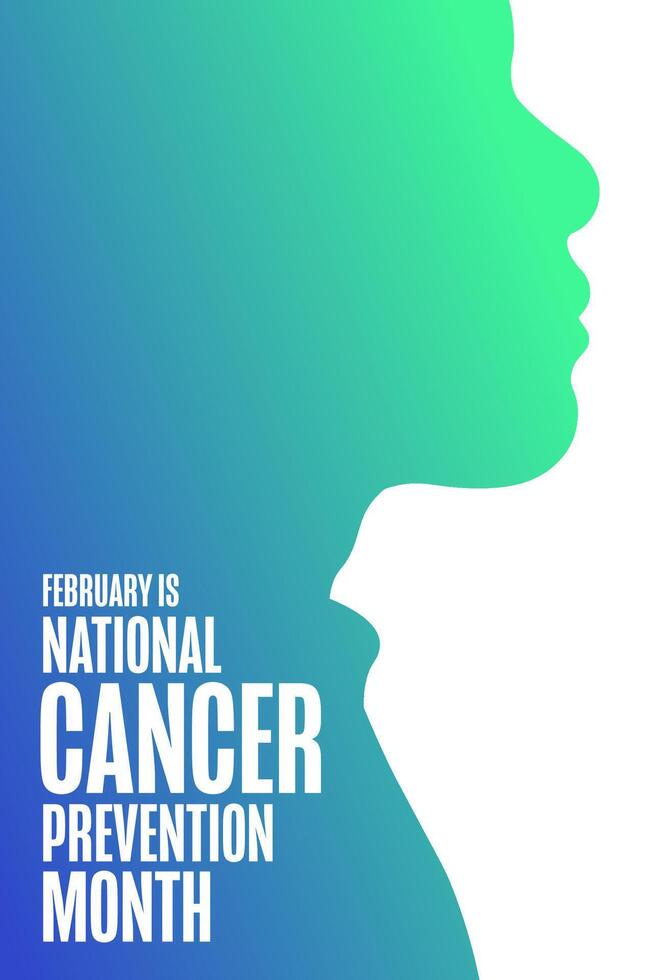 February is National Cancer Prevention Month. Holiday concept. Template for background, banner, card poster with text EPS10 illustration. vector
