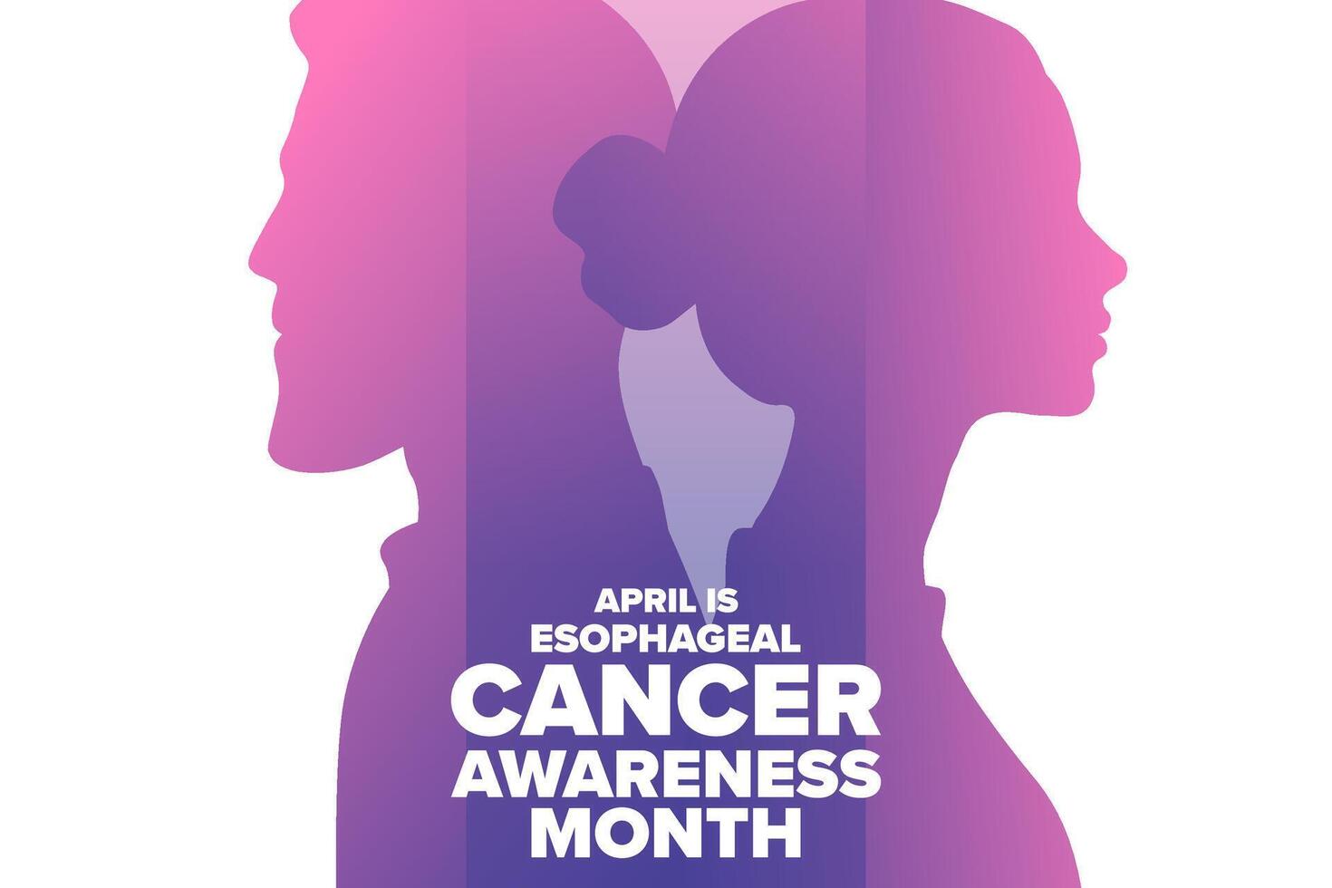 April is Esophageal Cancer Awareness Month. Template for background, banner, card, poster with text. EPS10 illustration. vector