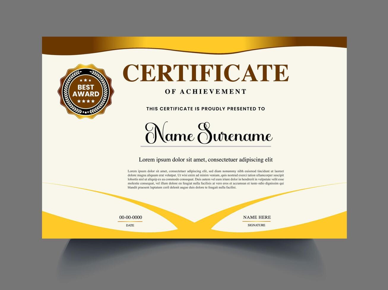 Professional business Certificate idea for vector