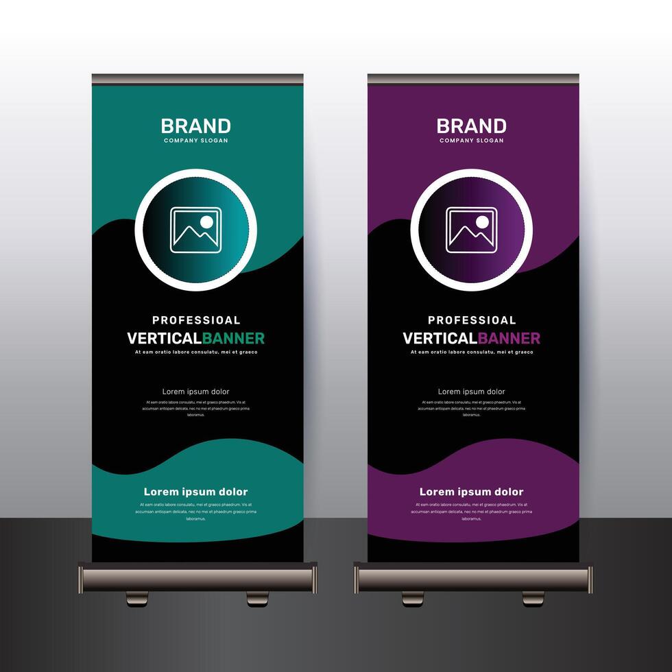 Professional exclusive business rollup banner design vector