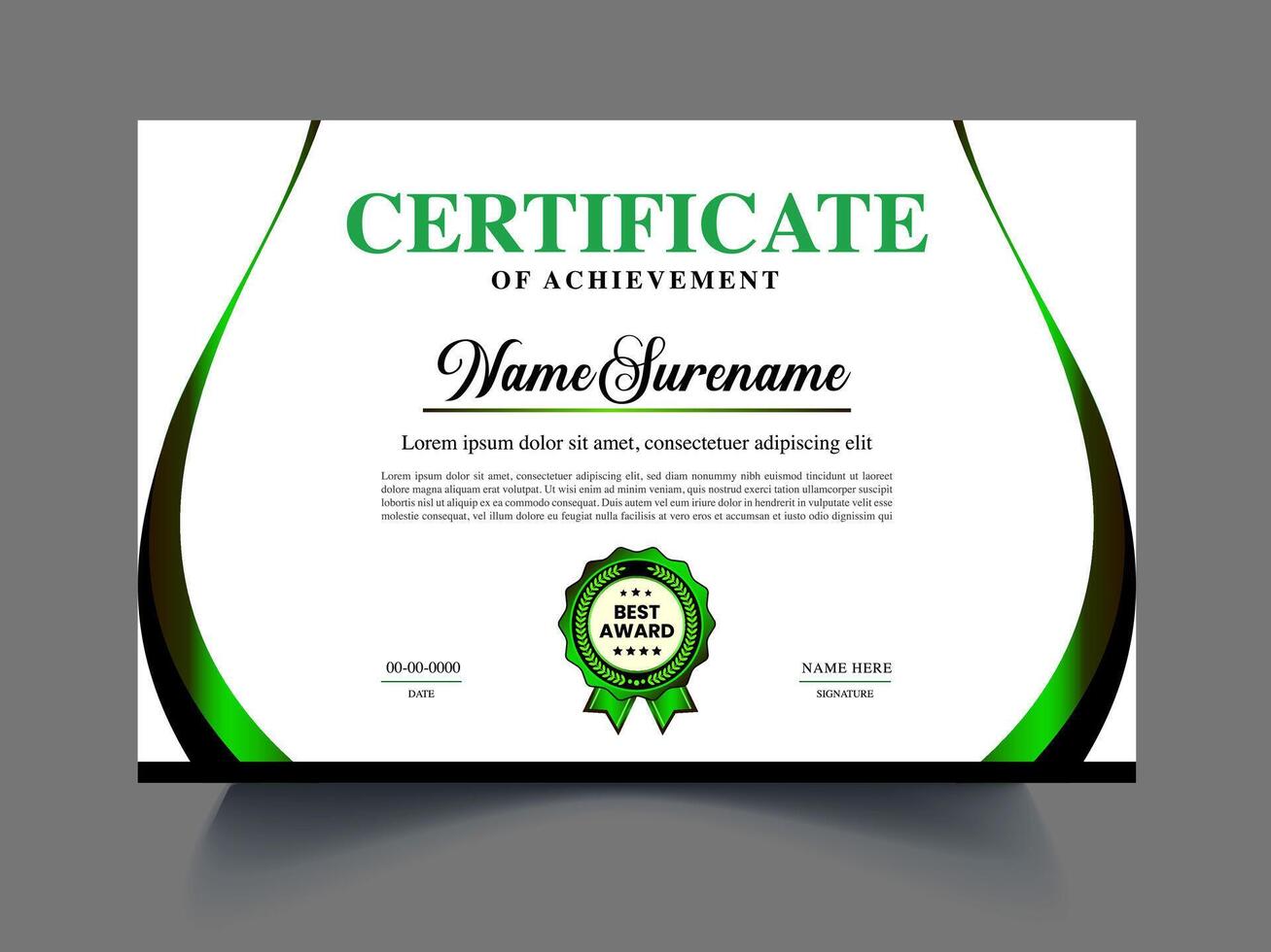 Certificate design template idea vector