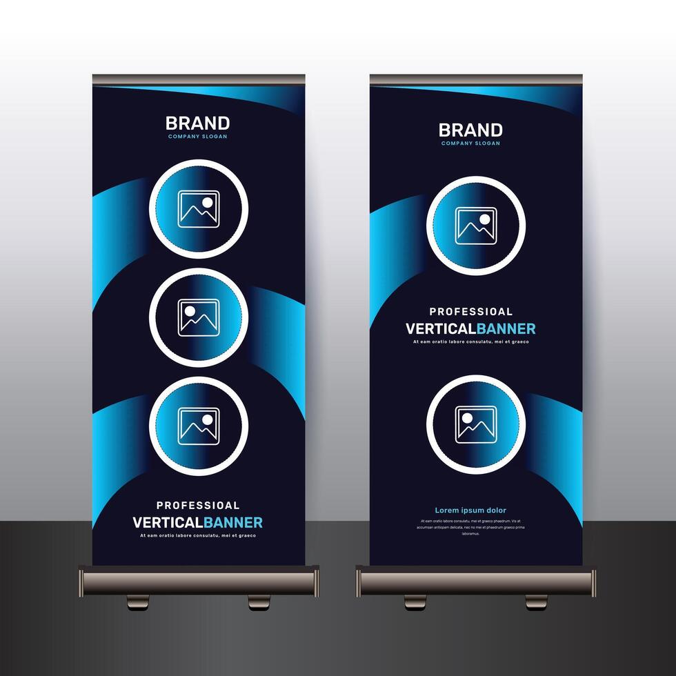 Professional exclusive business rollup banner design concept vector
