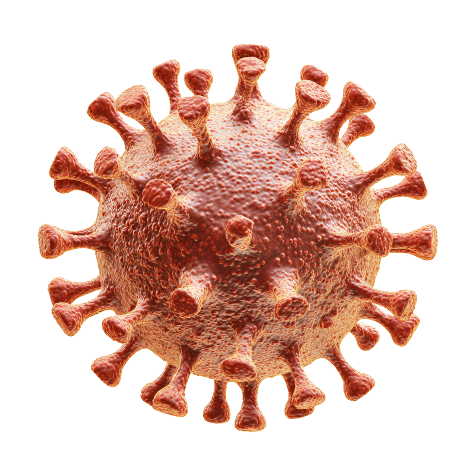 Microscopic infectious disease virus particle isolated on transparent background png