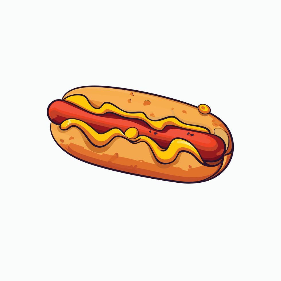 Jumbo Hot Dog with Soft Bun and Juicy Sausage vector