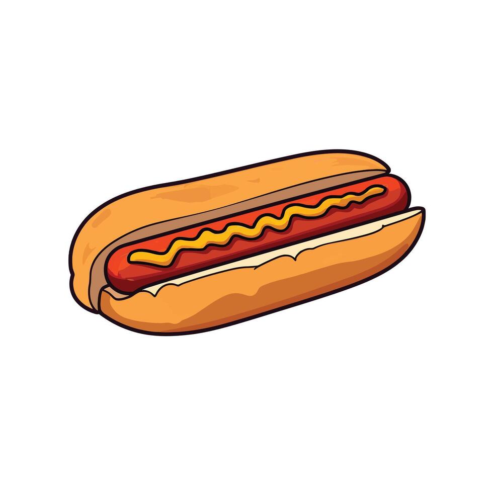 Simple Hot Dog Design for Logos and Branding vector