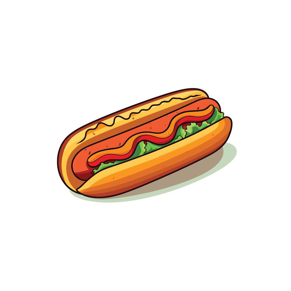 Delicious Hot Dog with Minimalist Illustration vector