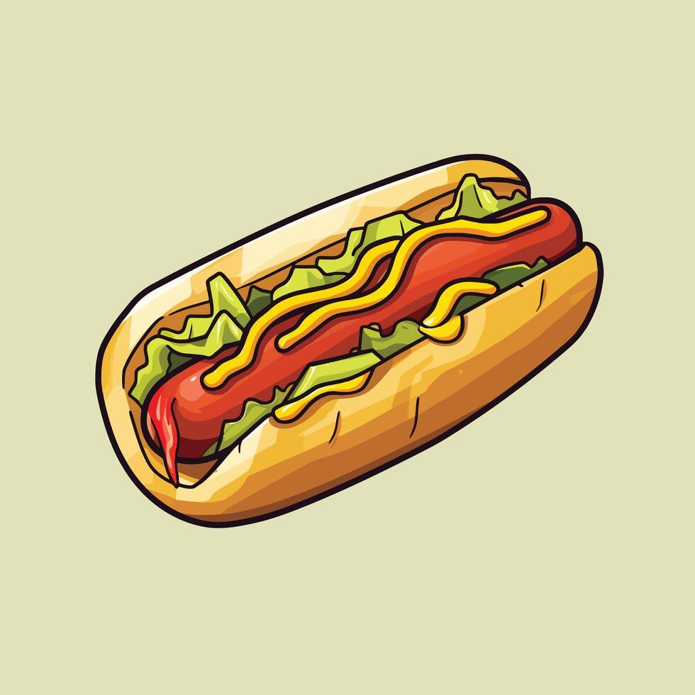 Simple Illustration Hot Dog for Menu and Branding vector