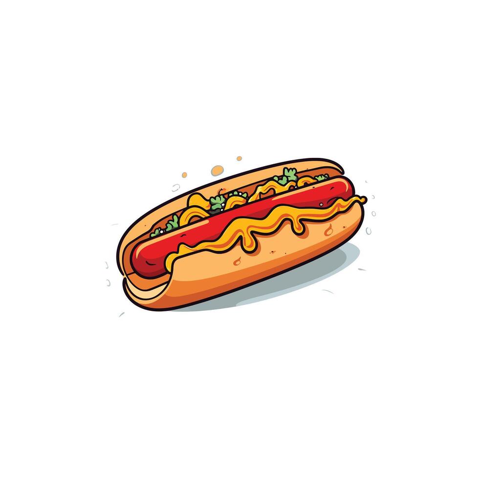 Simple and Minimalist Hot Dog Icon Illustration vector