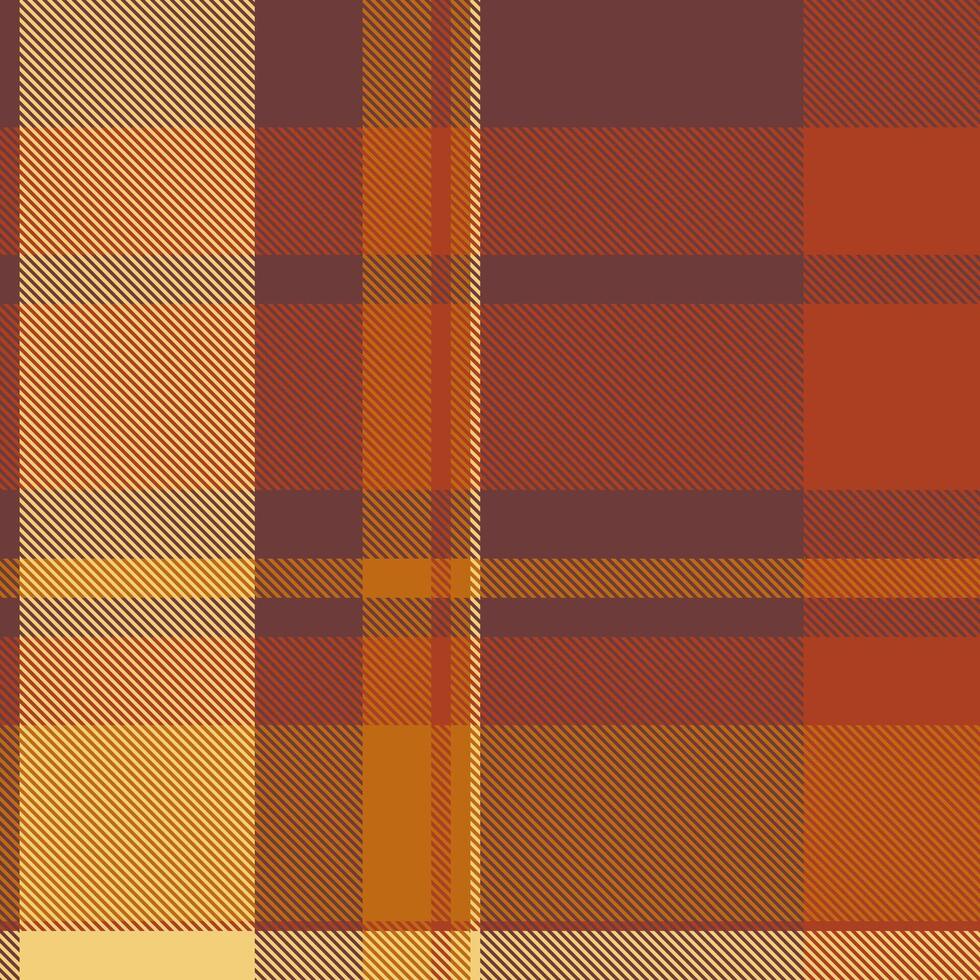 Warm autumnal plaid pattern in rich browns, oranges, and golds. Perfect for fallthemed designs, textiles, or backgrounds. Evokes feelings of warmth, comfort, and rustic charm. vector