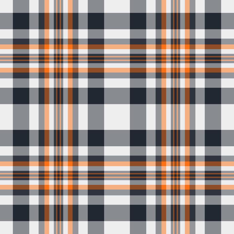 Poncho textile background fabric, november pattern tartan plaid. Wear check seamless texture in grey and orange colors. vector