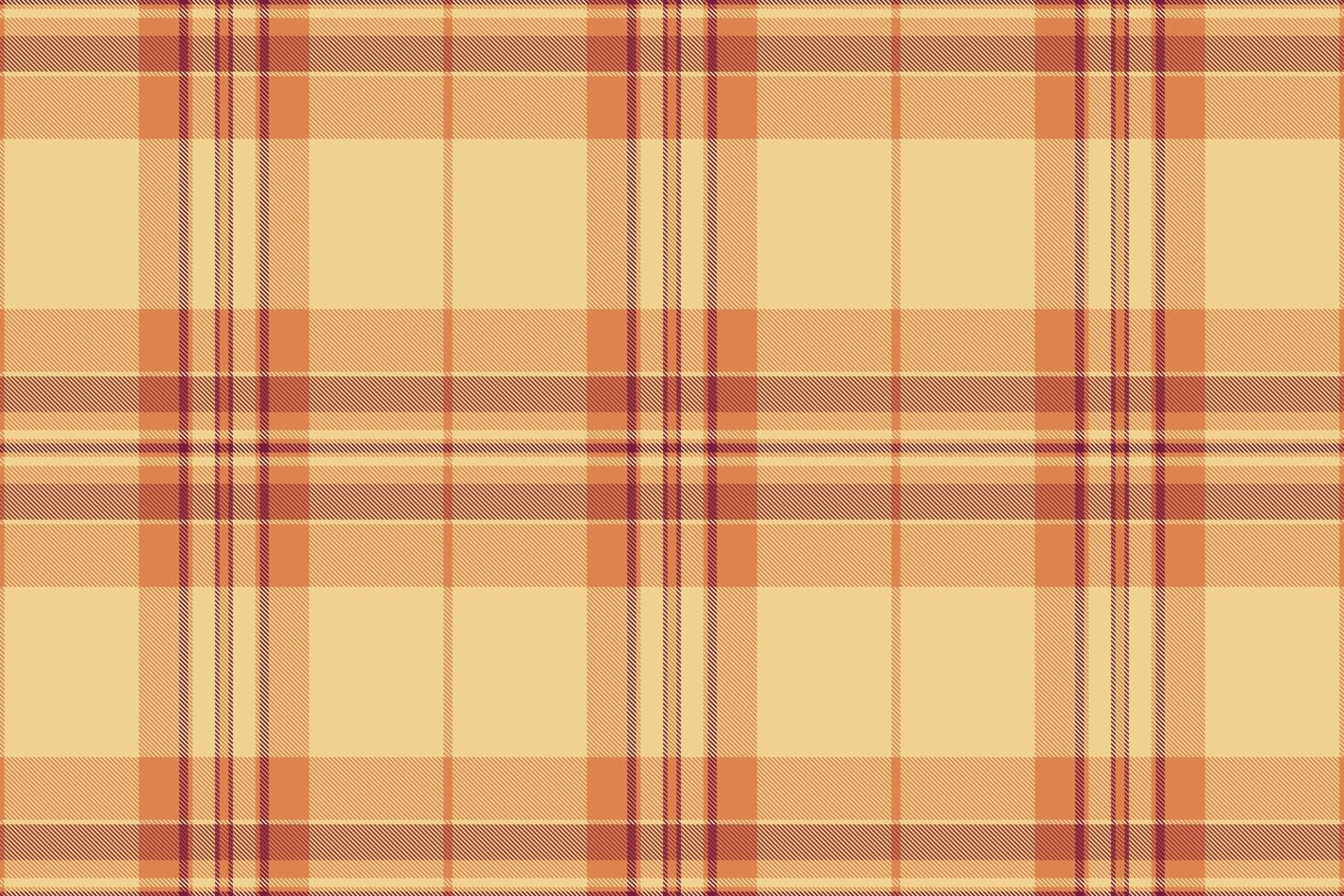 Long seamless texture pattern, grid tartan check background. Customize textile plaid fabric in amber and orange colors. vector