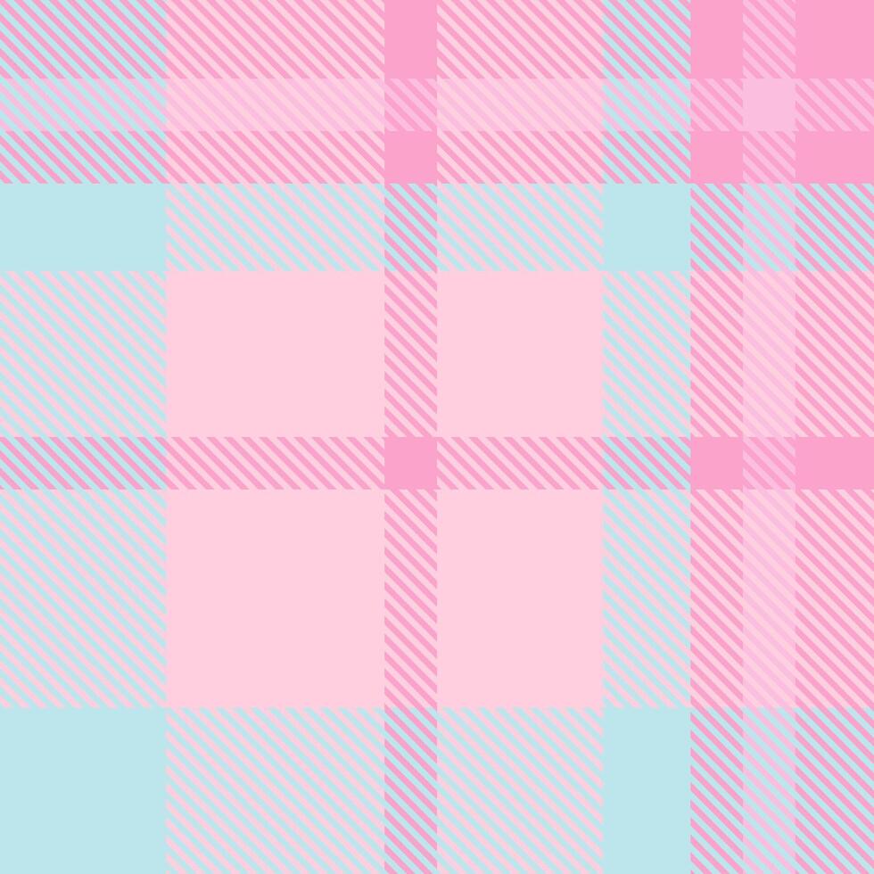 Pastel pink and light blue plaid pattern. Soft, delicate texture ideal for backgrounds, textile designs, or feminine branding. Evokes feelings of sweetness, calmness, and gentle femininity. vector