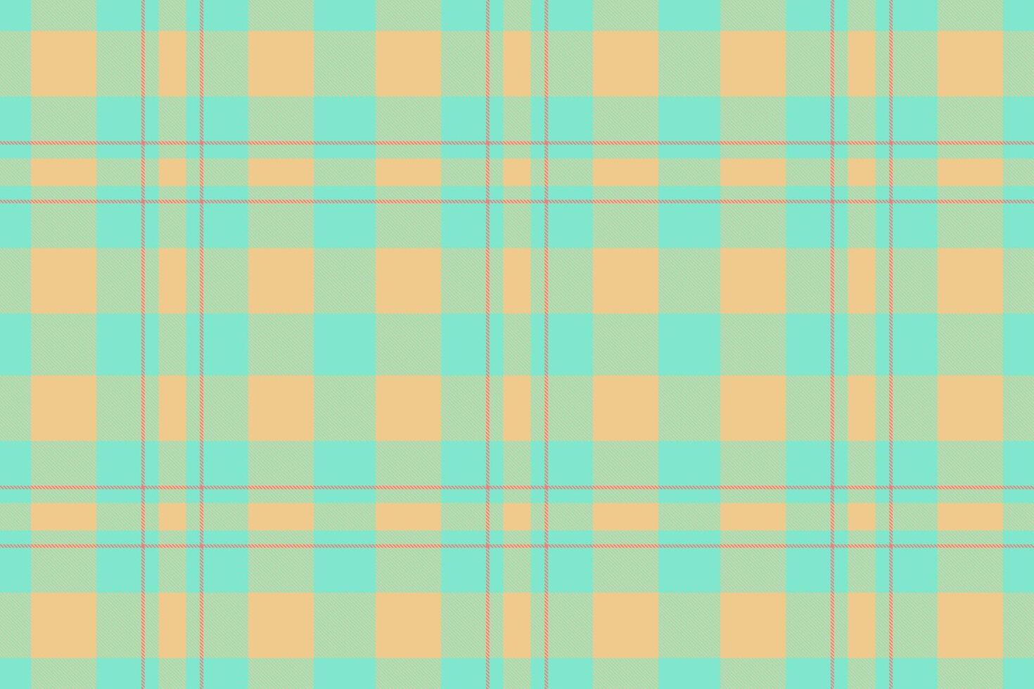 Vibrant teal and peach plaid pattern. Perfect for textile design, website backgrounds, or crafting projects. This cheerful, geometric texture evokes feelings of warmth and freshness. vector