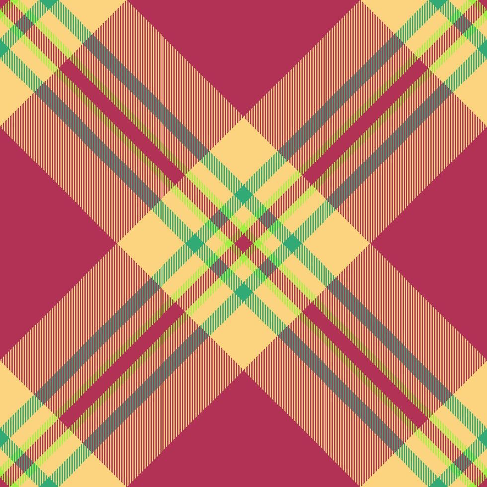 Vibrant plaid pattern in warm autumnal hues. Perfect for textile design, website backgrounds, or fashion projects. This seamless texture evokes feelings of warmth and comfort. vector