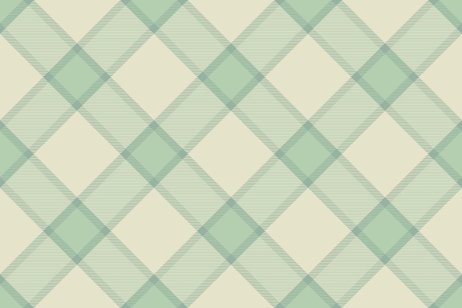 Elegant pastel green and cream diagonal plaid pattern. Perfect for backgrounds, textile designs, and website templates. Evokes feelings of serenity and classic style. vector