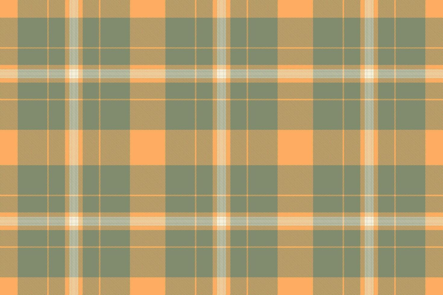 Elegant autumnal plaid pattern in muted orange and green hues. Perfect for fallthemed designs, textiles, or backgrounds. Evokes warmth, comfort, and rustic charm. vector