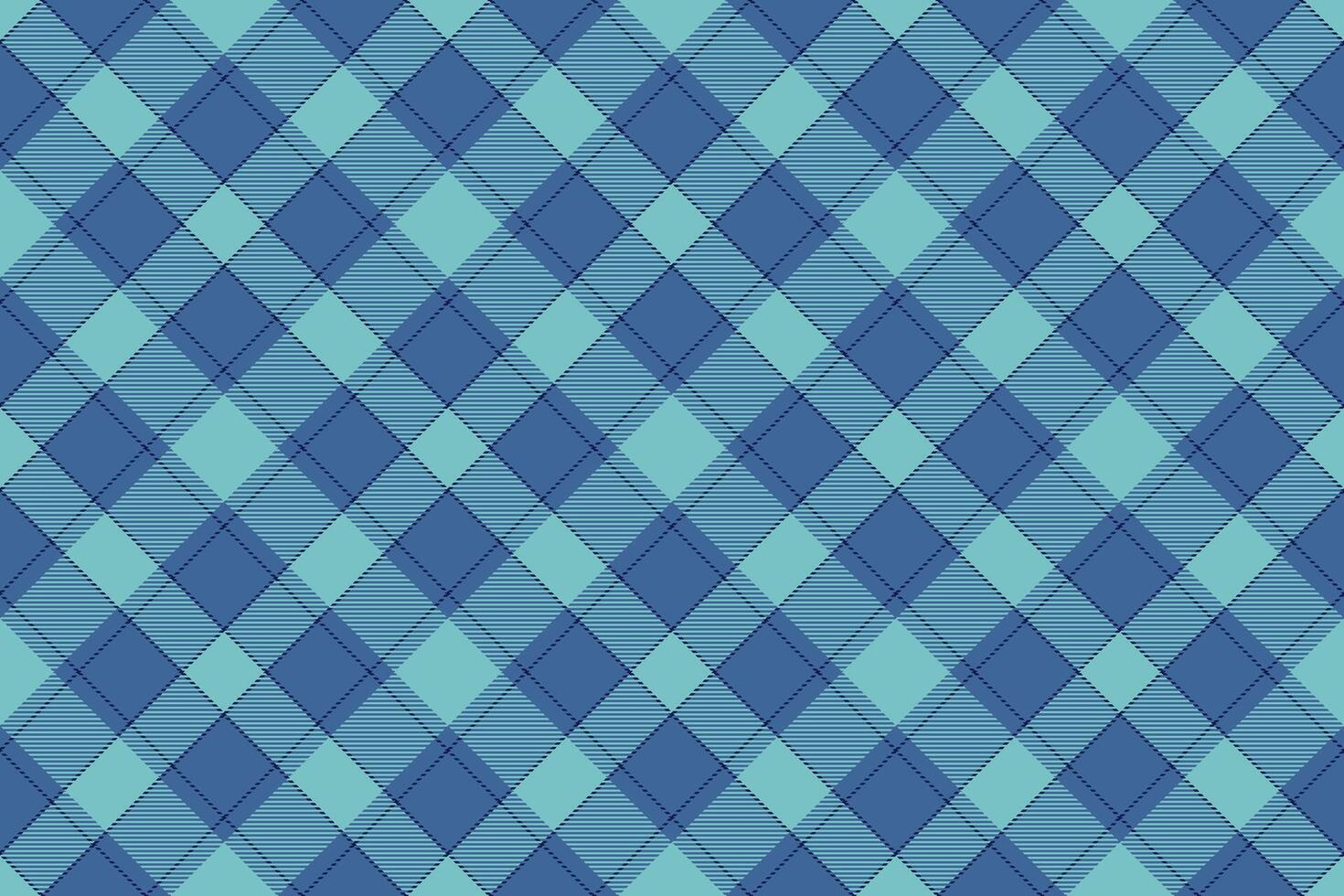 Cover pattern textile background, packing check tartan fabric. Relief plaid texture seamless in blue and cyan colors. vector