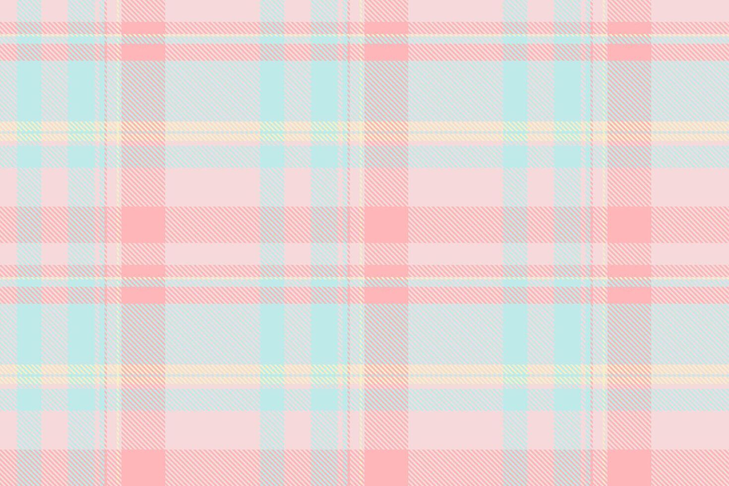 Subtle tartan check seamless, horizontal pattern fabric textile. Cute plaid background texture in light color. vector