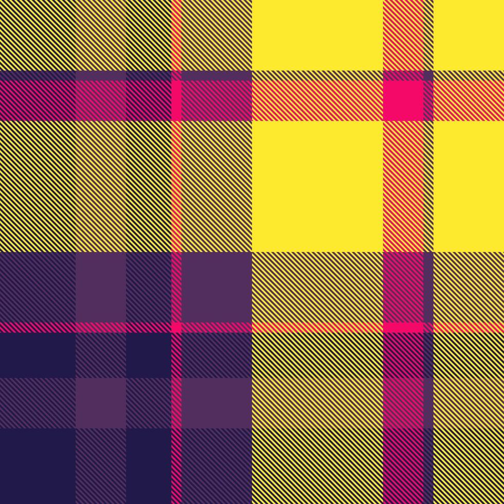 Tone background seamless tartan, flannel pattern check. Commerce fabric plaid texture textile in yellow and purple colors. vector