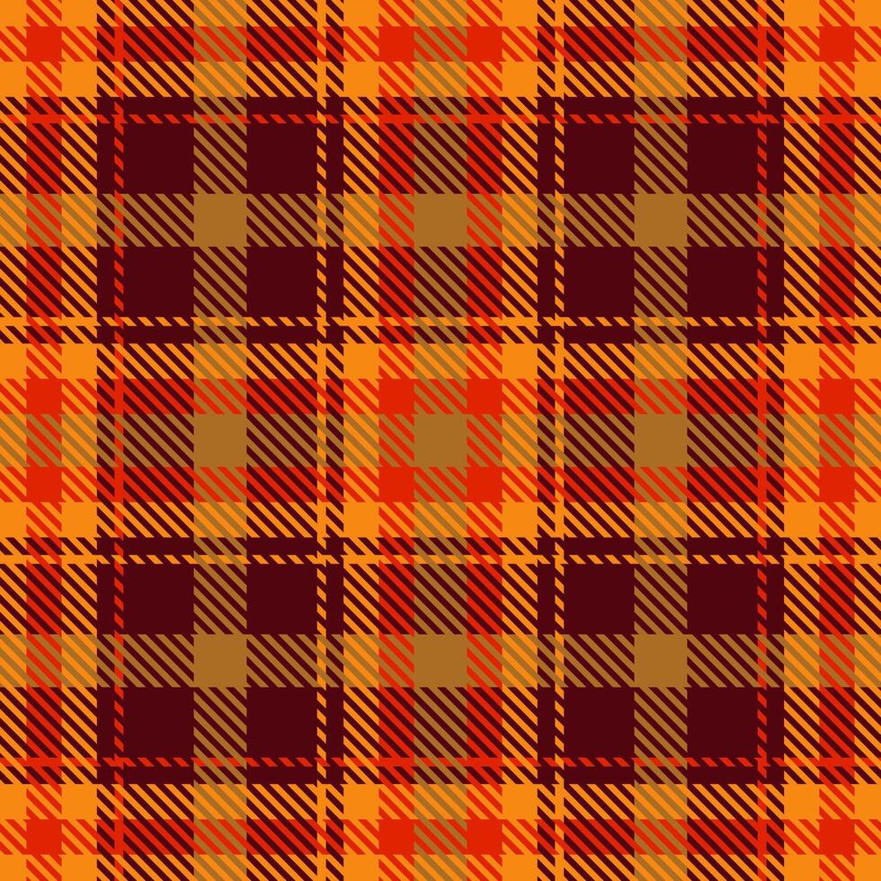 Vibrant autumnal plaid pattern. Warm oranges, browns, and reds create a cozy and festive feel, perfect for fallthemed designs, textiles, or website backgrounds. vector