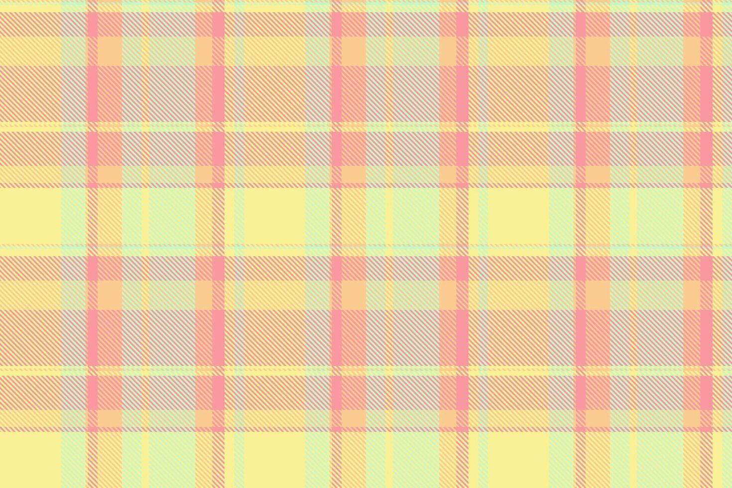 Hounds tooth seamless plaid fabric, summer texture tartan pattern. Net check textile background in red and yellow colors. vector
