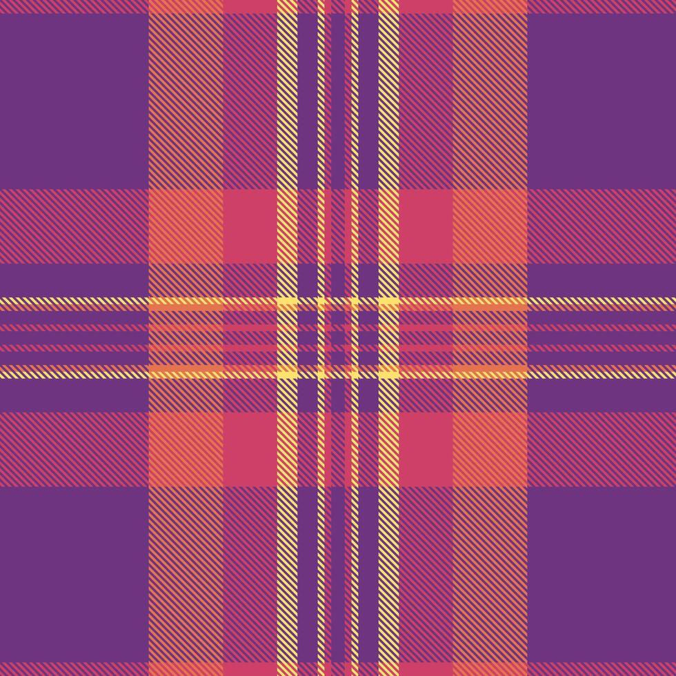 60s texture seamless , hotel fabric textile tartan. Baby check pattern background plaid in red and eminence colors. vector