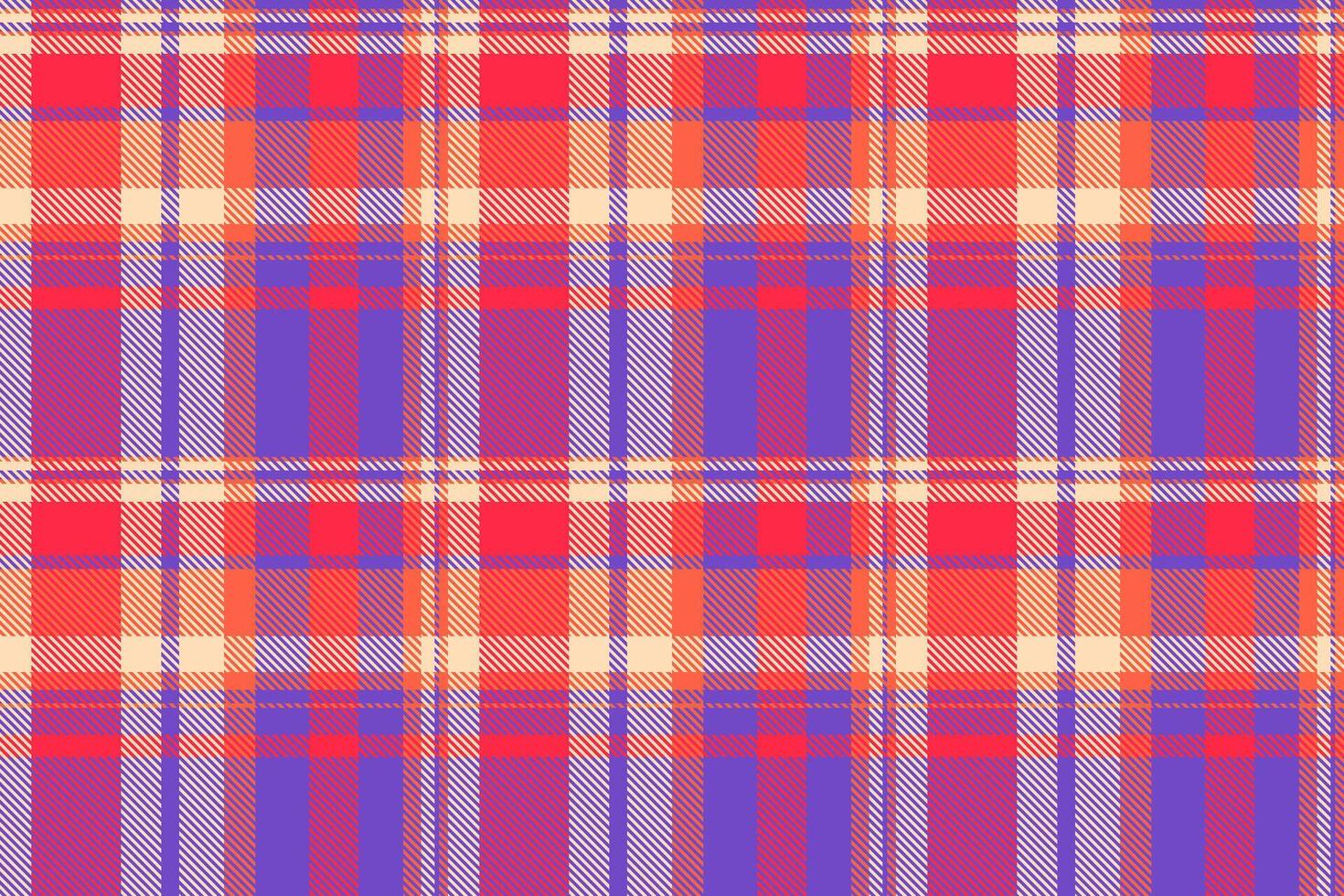 List textile plaid pattern, floor check tartan. Part seamless background texture fabric in indigo and red colors. vector