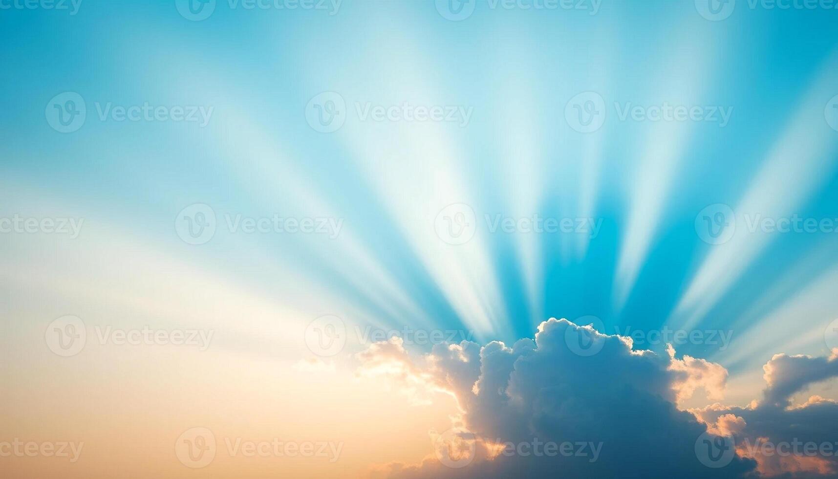 sun rays shining through clouds photo