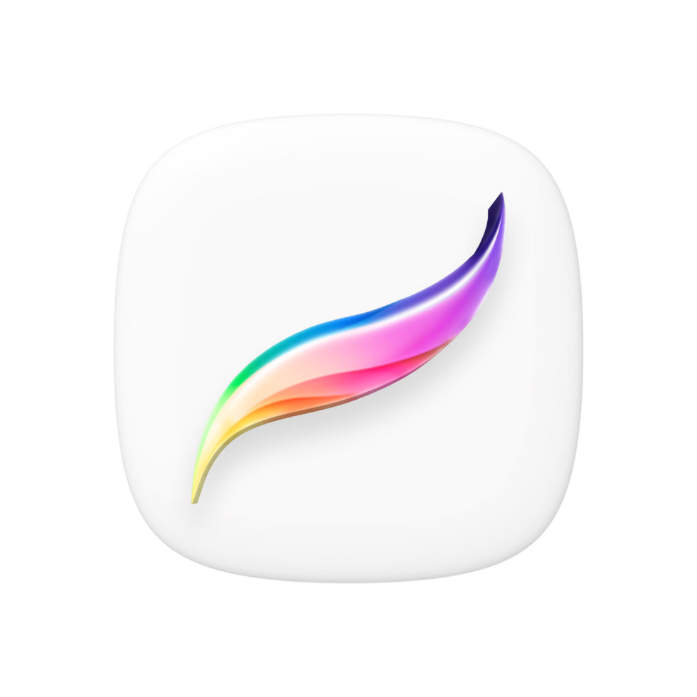 Procreate white app icon on transparent background png