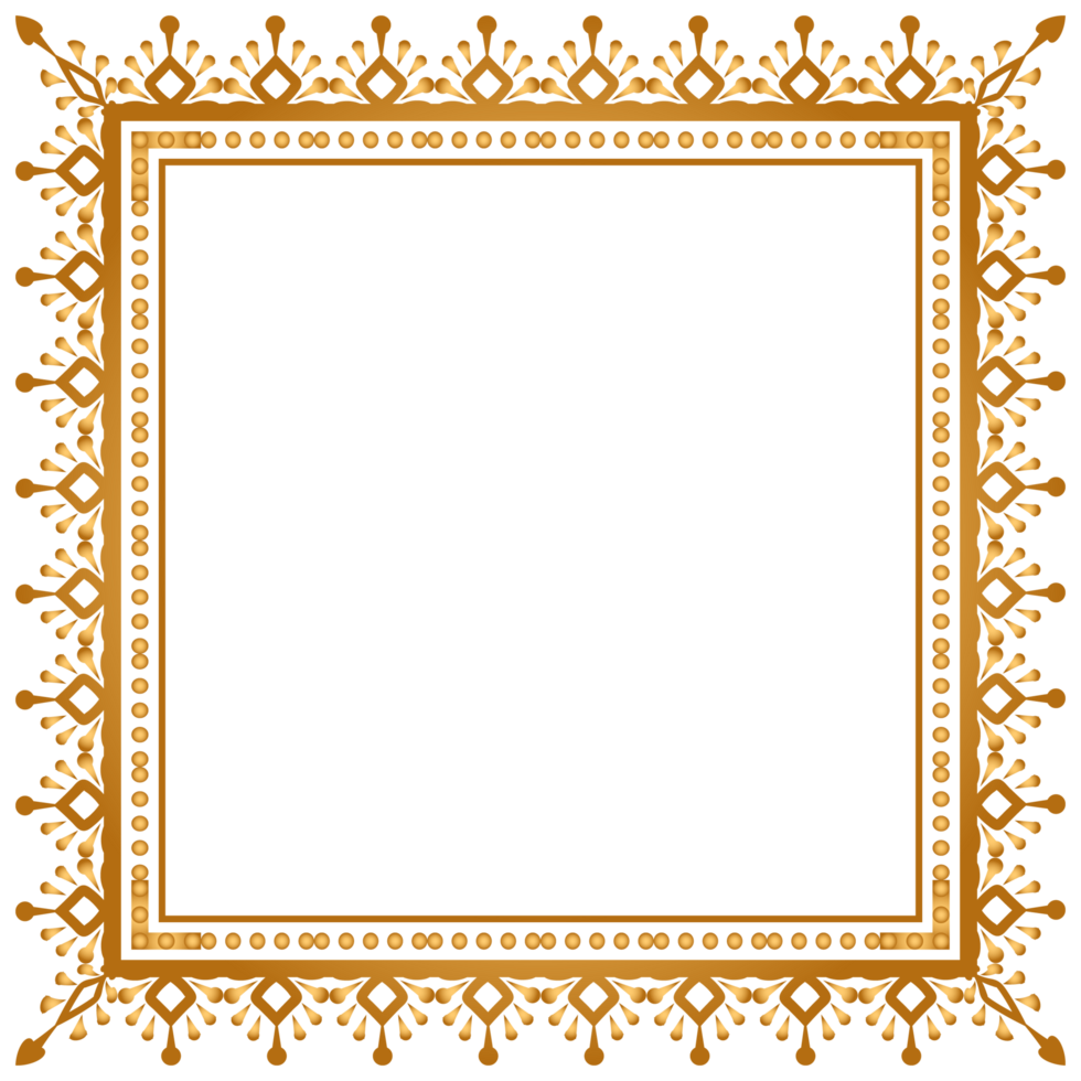 Luxury corner golden rectangle certificate border pattern line photo frame islamic wedding invitation background png