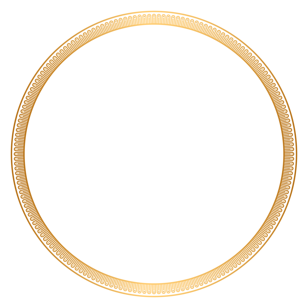 Golden circle frame border with round shape png