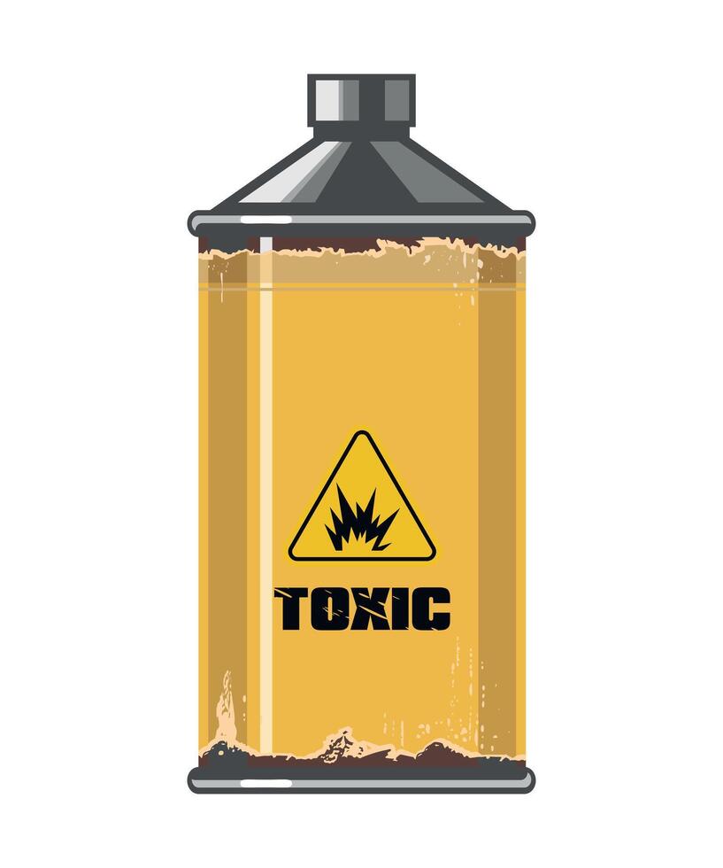iron yellow container with poison isolated on white background vector