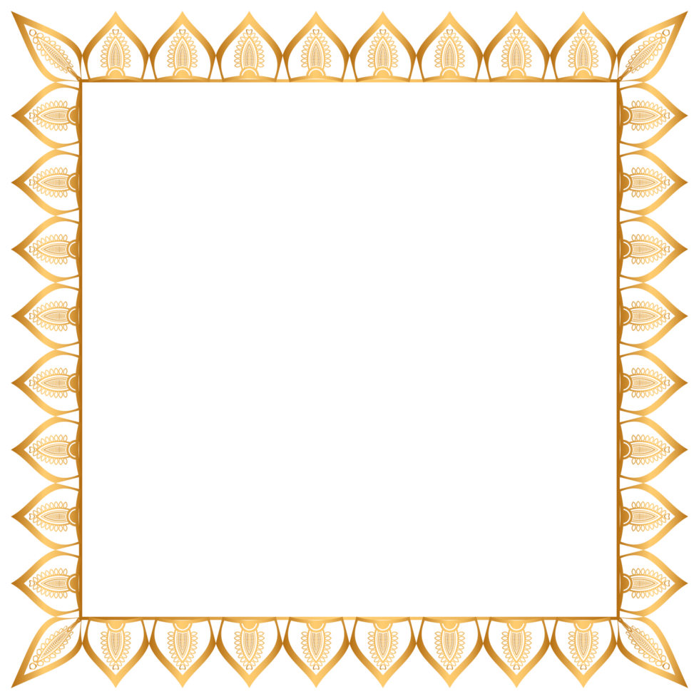 Rectangle Golden Frame with squire Clipart png