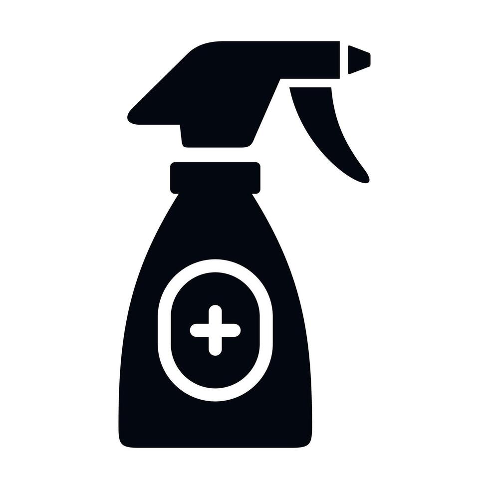 black and white sanitizer icon isolated on white background vector