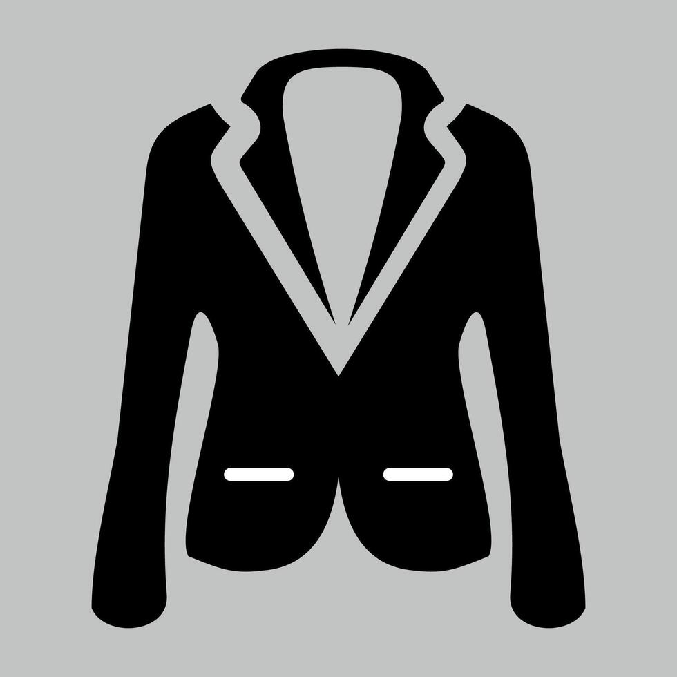 black and white jacket icon on white background vector