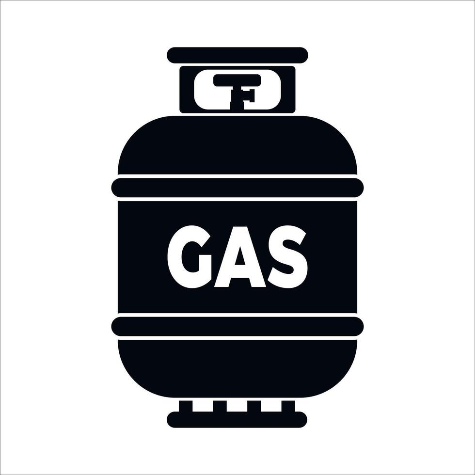 black and white gas cylinder icon isolated on white background vector