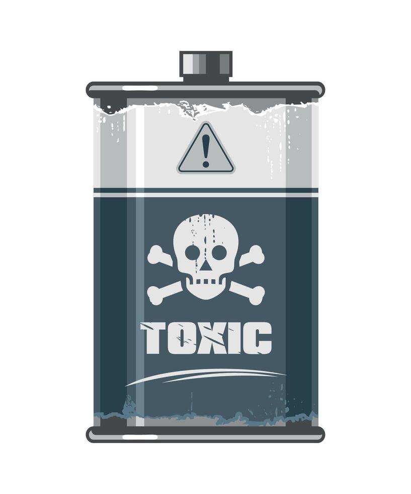 metal can with poison on white background vector