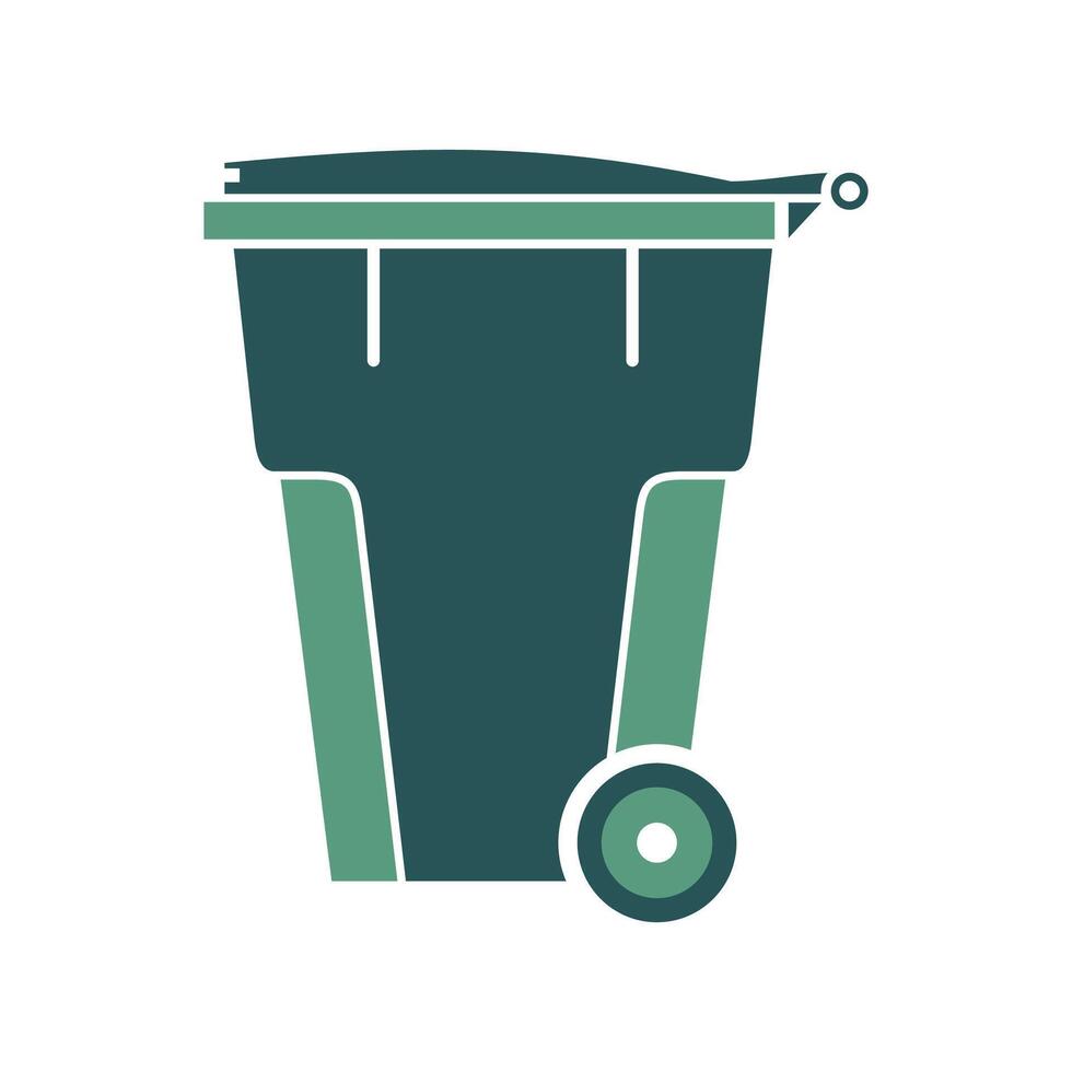 colored trash container icon isolated on white background vector