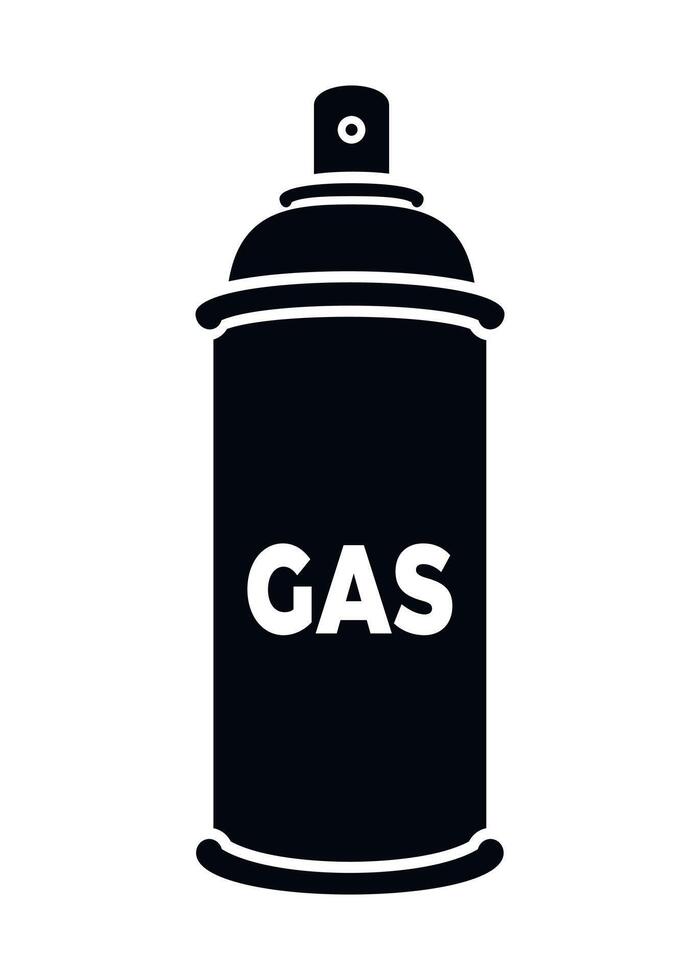 black gas cylinder icon on white background vector