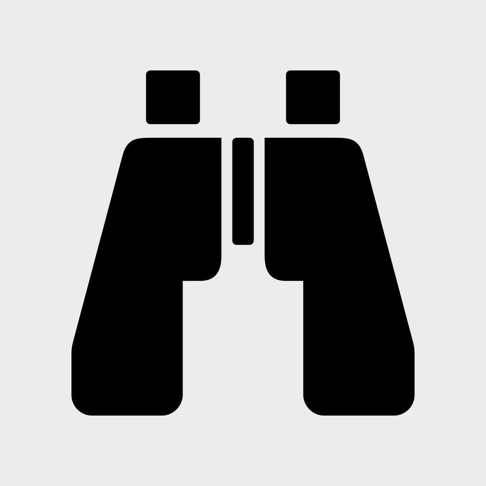 black and white binoculars icon on white background vector