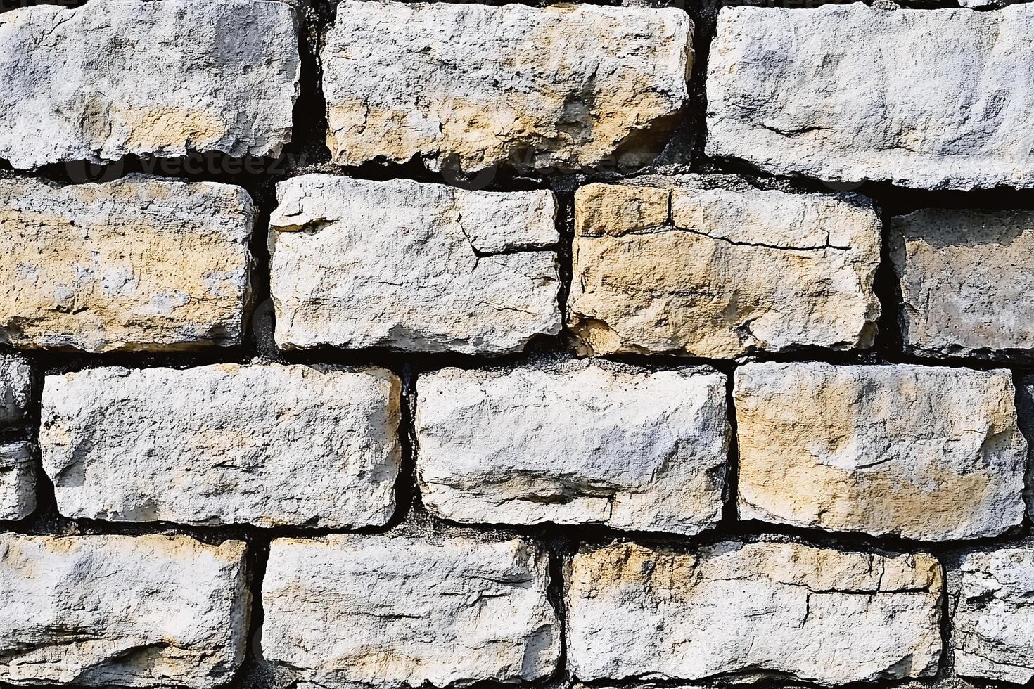 A close up of a wall made of stone photo