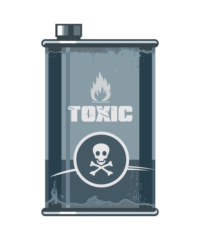 iron container with poison isolated on white background vector
